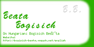 beata bogisich business card